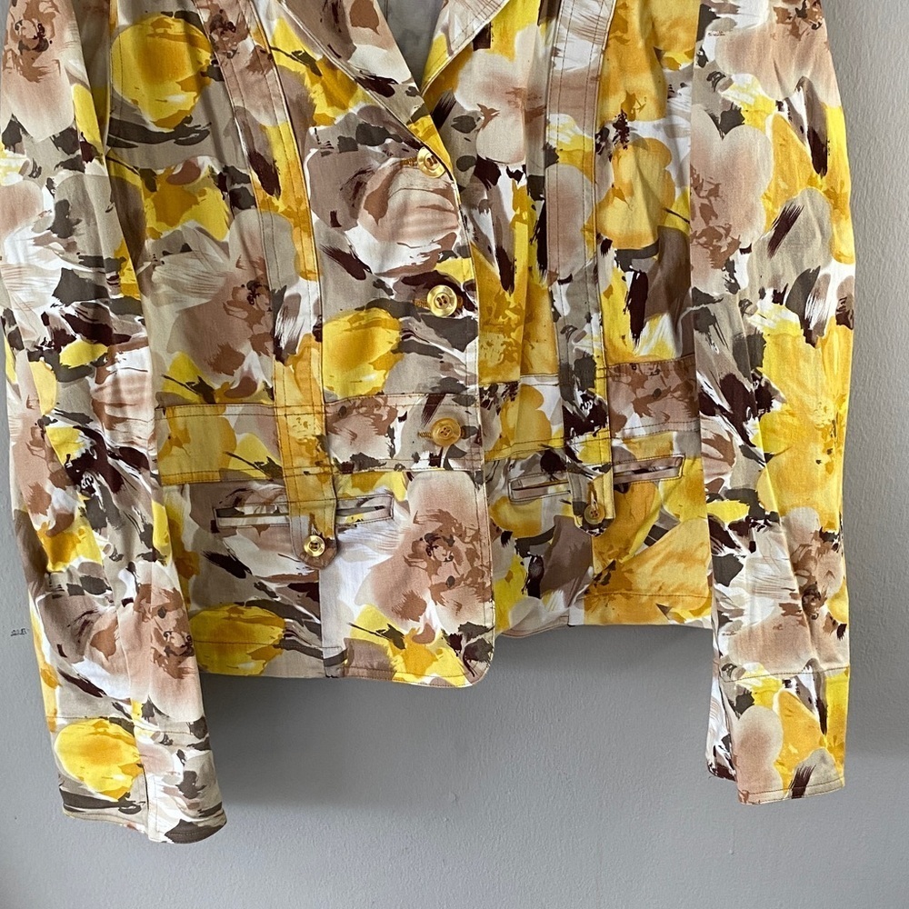 Southern Lady Yellow and Brown Floral Blazer - Picture 4 of 12